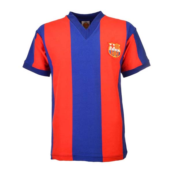 Camiseta Barcelona 1ª Retro 1970s Azul Rojo